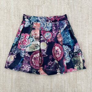 3 for $6 Blue Boho Festival Pleated Mini Skirt Skort
